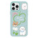 iPhone 14 Pro Max Skin Feeling Jelly TPU Hybrid PC Phone Case - Flowers Puppy Light Green