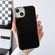 iPhone 14 Pro Max Sky Series Nano Electroplating Genuine Leather Phone Case - Black