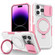 iPhone 14 Pro Max Sliding Camshield MagSafe Holder TPU Hybrid PC Phone Case - Pink White