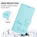 iPhone 14 Pro Max Smile Embossing RFID Leather Phone Case - Mint Green