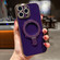 iPhone 14 Pro Max Solid Color Electroplated Metal Holder Phone Case - Dark Purple