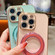 iPhone 14 Pro Max Solid Color Electroplated Metal Holder Phone Case - Dark Purple