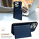 iPhone 14 Pro Max Solid Color Metal Buckle Card Slots Bag Phone Case - Blue