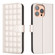 iPhone 14 Pro Max Square Texture Leather Phone Case - Beige