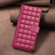 iPhone 14 Pro Max Square Texture Leather Phone Case - Red