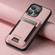 iPhone 14 Pro Max Suteni H03 Litchi Leather Card Bag Stand Back Phone Case - Pink