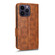 iPhone 14 Pro Max Symmetrical Triangle Leather Phone Case - Brown