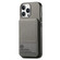 iPhone 14 Pro Max Twill Fabric Leather Vertical Flip RFID Card Bag Phone Case - Gray
