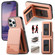 iPhone 14 Pro Max Twill Fabric Leather Vertical Flip RFID Card Bag Phone Case - Pink