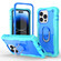 iPhone 14 Pro Max Two-color Ring Holder Phone Case - Mint Green + Blue