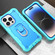 iPhone 14 Pro Max Two-color Ring Holder Phone Case - Mint Green + Blue
