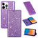 iPhone 14 Pro Max Ultrathin Glitter Magnetic Leather Case - Purple