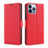 iPhone 14 Pro Max Ultra-thin Voltage Side Buckle Leather Phone Case - Red
