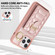 iPhone 14 Pro Max Vertical Card Bag Ring Holder Phone Case with Dual Lanyard - Rose Gold
