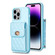 iPhone 14 Pro Max Vertical Metal Buckle Wallet Rhombic Leather Phone Case - Blue