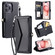iPhone 14 Pro Max Wallet Multi-card Slot Leather Phone Case with Lanyard - Black