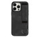 iPhone 14 Pro Max Wristband Holder Leather Back Phone Case - Black
