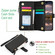 iPhone 14 Pro Max Wristband Holder Zipper Purse RFID Leather Phone Case - Black