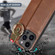 iPhone 14 Pro Max Wristband Leather Back Phone Case - Brown