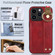 iPhone 14 Pro Max Wristband Leather Back Phone Case - Red