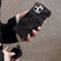 iPhone 14 Pro Max W-texture Plush PU Hybrid PC Phone Case with Doll Keychain - Black
