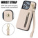 iPhone 14 Pro Max YM006 Skin Feel Zipper Card Bag Phone Case with Dual Lanyard - Apricot