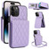 iPhone 14 Pro Max YM015 Crossbody Rhombic Card Bag RFID Phone Case - Light Purple