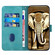 iPhone 14 Pro Max YX0060 Elephant Head Embossed Phone Leather Case with Lanyard - Light Blue