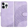 iPhone 14 Pro Max YX0060 Elephant Head Embossed Phone Leather Case with Lanyard - Light Purple