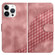 iPhone 14 Pro Max YX0060 Elephant Head Embossed Phone Leather Case with Lanyard - Pink