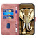 iPhone 14 Pro Max YX0060 Elephant Head Embossed Phone Leather Case with Lanyard - Pink