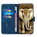 iPhone 14 Pro Max YX0060 Elephant Head Embossed Phone Leather Case with Lanyard - Royal Blue