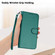 iPhone 14 Pro Max YX0070 Carbon Fiber Buckle Leather Phone Case with Lanyard - Dark Green