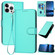 iPhone 14 Pro Max YX0070 Carbon Fiber Buckle Leather Phone Case with Lanyard - Light Blue