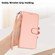 iPhone 14 Pro Max YX0070 Carbon Fiber Buckle Leather Phone Case with Lanyard - Pink