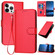 iPhone 14 Pro Max YX0070 Carbon Fiber Buckle Leather Phone Case with Lanyard - Red