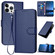 iPhone 14 Pro Max YX0070 Carbon Fiber Buckle Leather Phone Case with Lanyard - Royal Blue