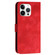iPhone 14 Pro Max YX0080 Grid Butterfly Embossed Pattern Flip Leather Phone Case with Lanyard - Red