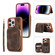 iPhone 14 Pro Max Zipper Card Bag Back Cover Phone Case - Brown