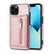 iPhone 14 Pro Max Zipper Card Holder Phone Case - Rose Gold