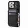 iPhone 14 Pro Max Zipper Card Slots RFID Phone Case - Black