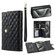 iPhone 14 Pro Max Zipper Multi-Card Wallet Rhombic Leather Phone Case - Black