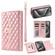 iPhone 14 Pro Max Zipper Multi-Card Wallet Rhombic Leather Phone Case - Rose Gold