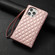 iPhone 14 Pro Max Zipper Multi-Card Wallet Rhombic Leather Phone Case - Rose Gold