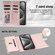 iPhone 14 Pro Max Zipper Multi-Card Wallet Rhombic Leather Phone Case - Rose Gold
