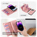 iPhone 14 Pro Max Zipper Wallet Magnetic Detachable Leather Phone Case - Pink