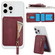 iPhone 14 Pro Max Zipper Wallet Split MagSafe Leather Back Phone Case - Red