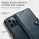 Suteni Calf Texture Buckle Wallet Leather Phone Case iPhone 14 Pro Max - Blue