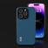 iPhone 14 Pro ABEEL Genuine Leather Silky Soft Black Edge Phone Case - Blue