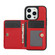 iPhone 14 Pro AwQuer Horizontal Flip Card Bag Holder Leather Phone Case - Red